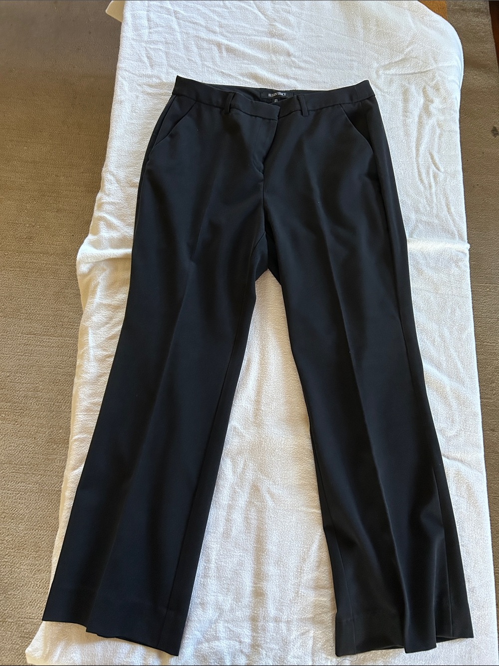 Ellen Tracy Black Straight-Leg Work Trousers